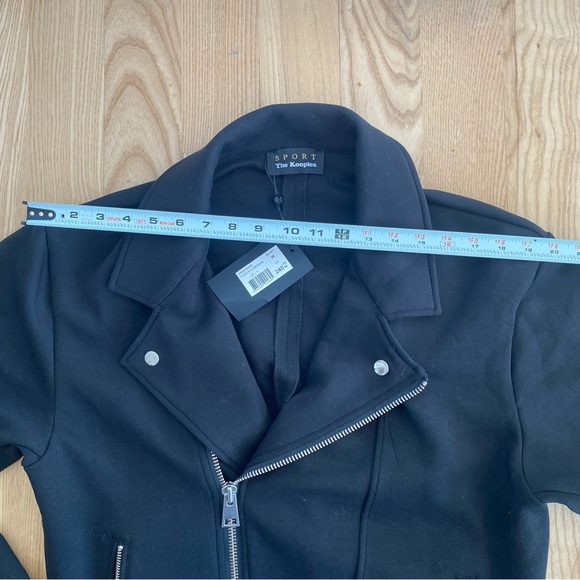 The Kooples Fleece Knit Moto Motorcycle Jacket Coat French Paris Stripe Grunge - Picture 5 of 10